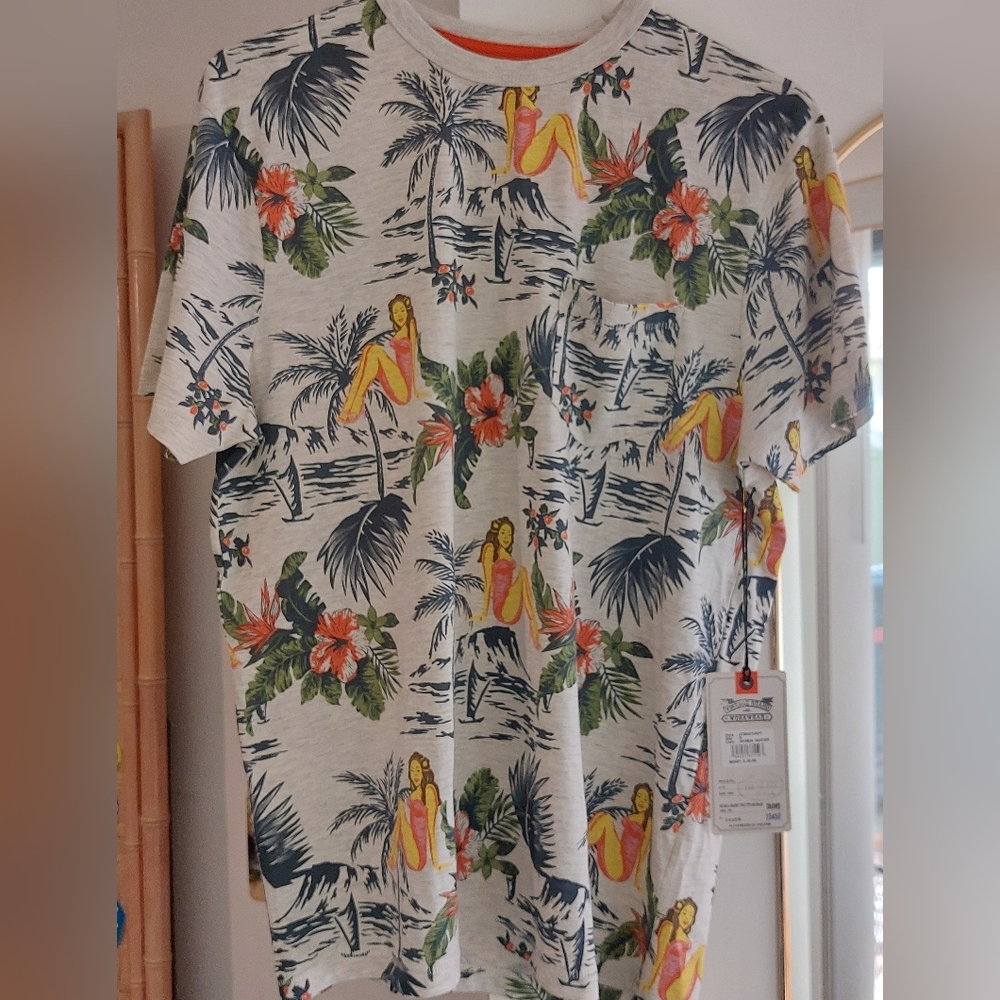 Alexander Julian Colours T-Shirt Hawaiian All-over Print Men's Size S  NWT
